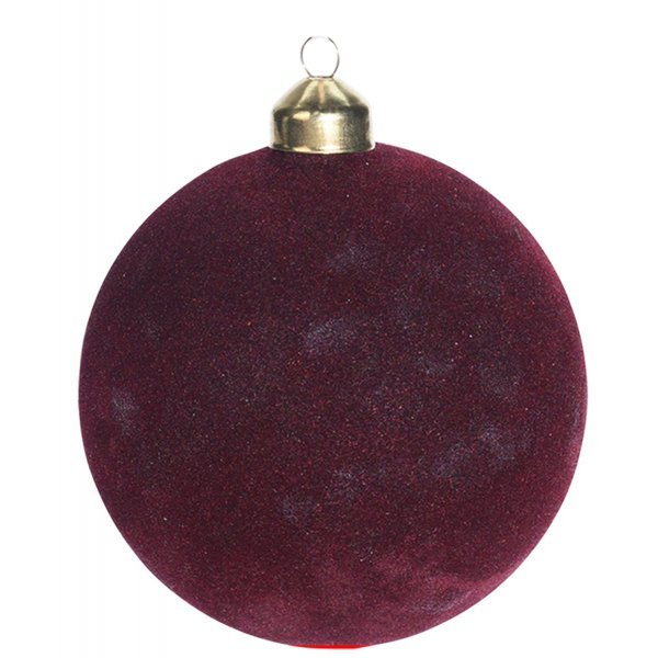 Χριστουγεννιάτικη Μπάλα Velvet Κόκκινο (10cm)